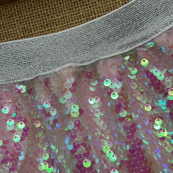 Hatley | Pink & White Sequined Iridescent Skirt - Picture 5 of 7